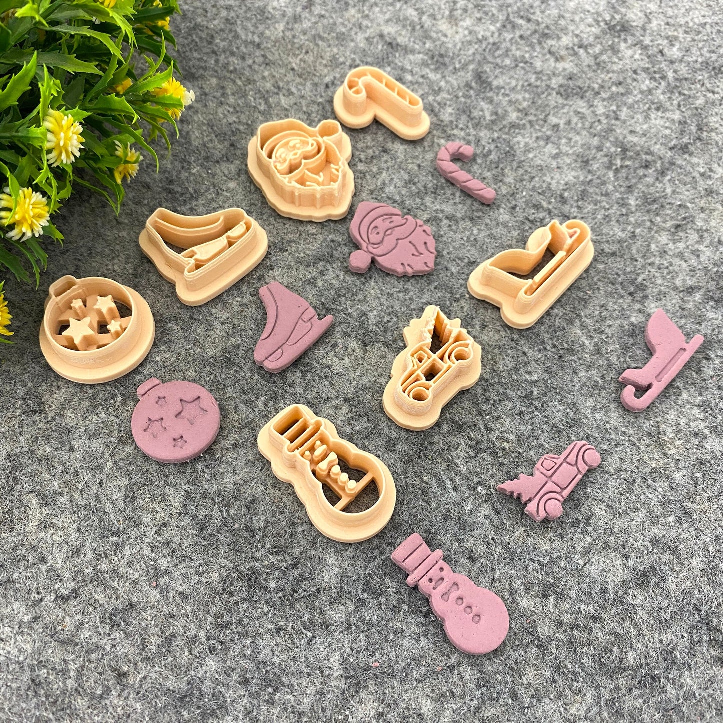 Christmas Clay cutters, Polymer Clay Cutters for Christmas | Winter Holiday Clay Earring Cutters | Santa face, Snowman, Christmas Ornament