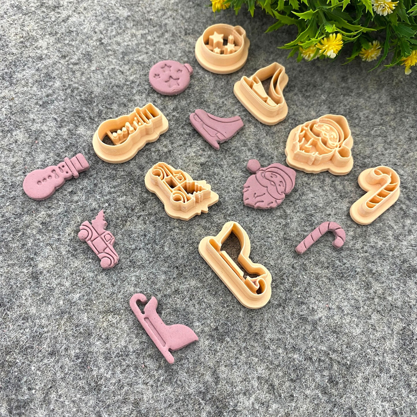 Christmas Clay cutters, Polymer Clay Cutters for Christmas | Winter Holiday Clay Earring Cutters | Santa face, Snowman, Christmas Ornament