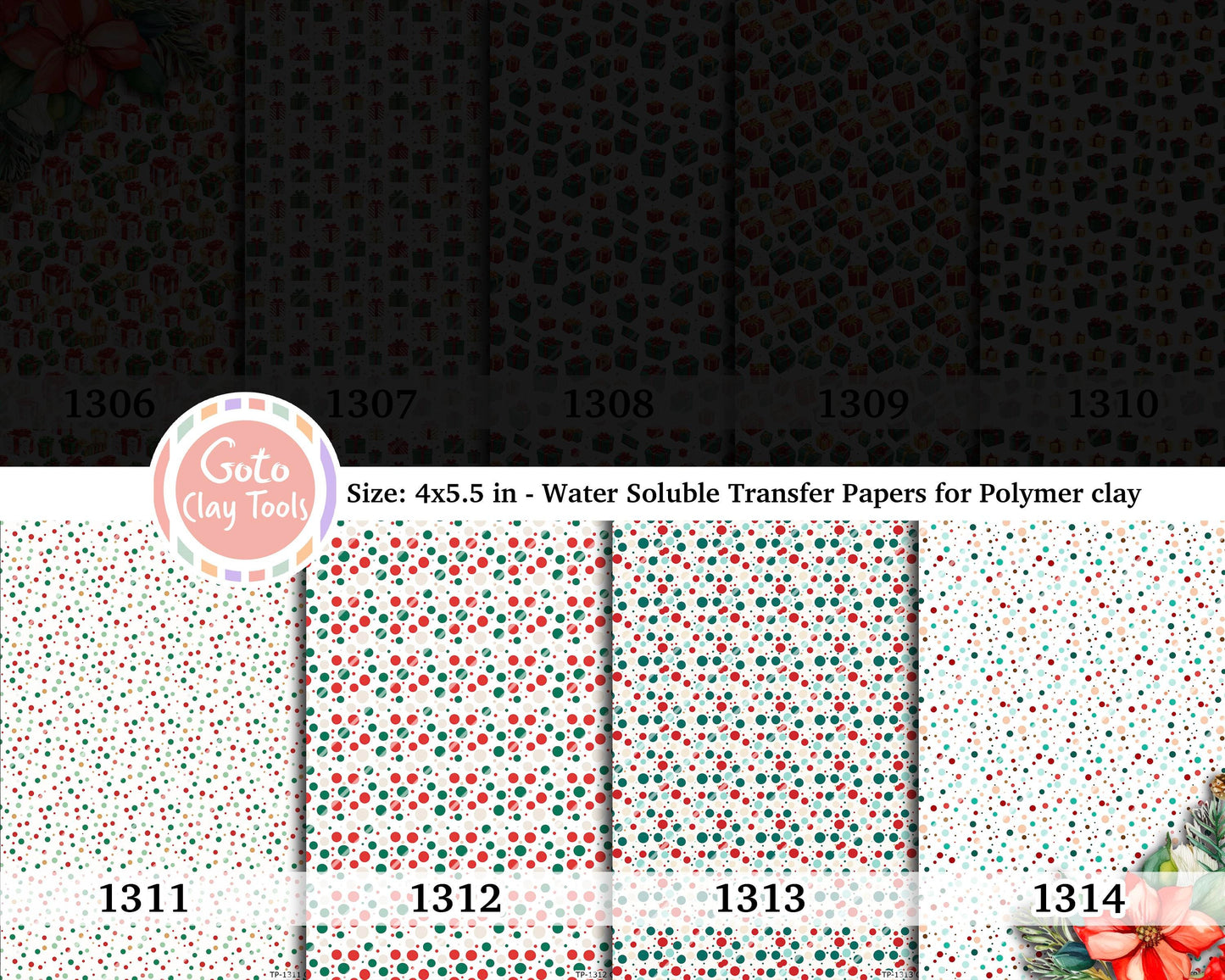Water soluble Transfer paper for polymer clay, Christmas Gifts, polymer clay image transfers, Clay Transfer sheets