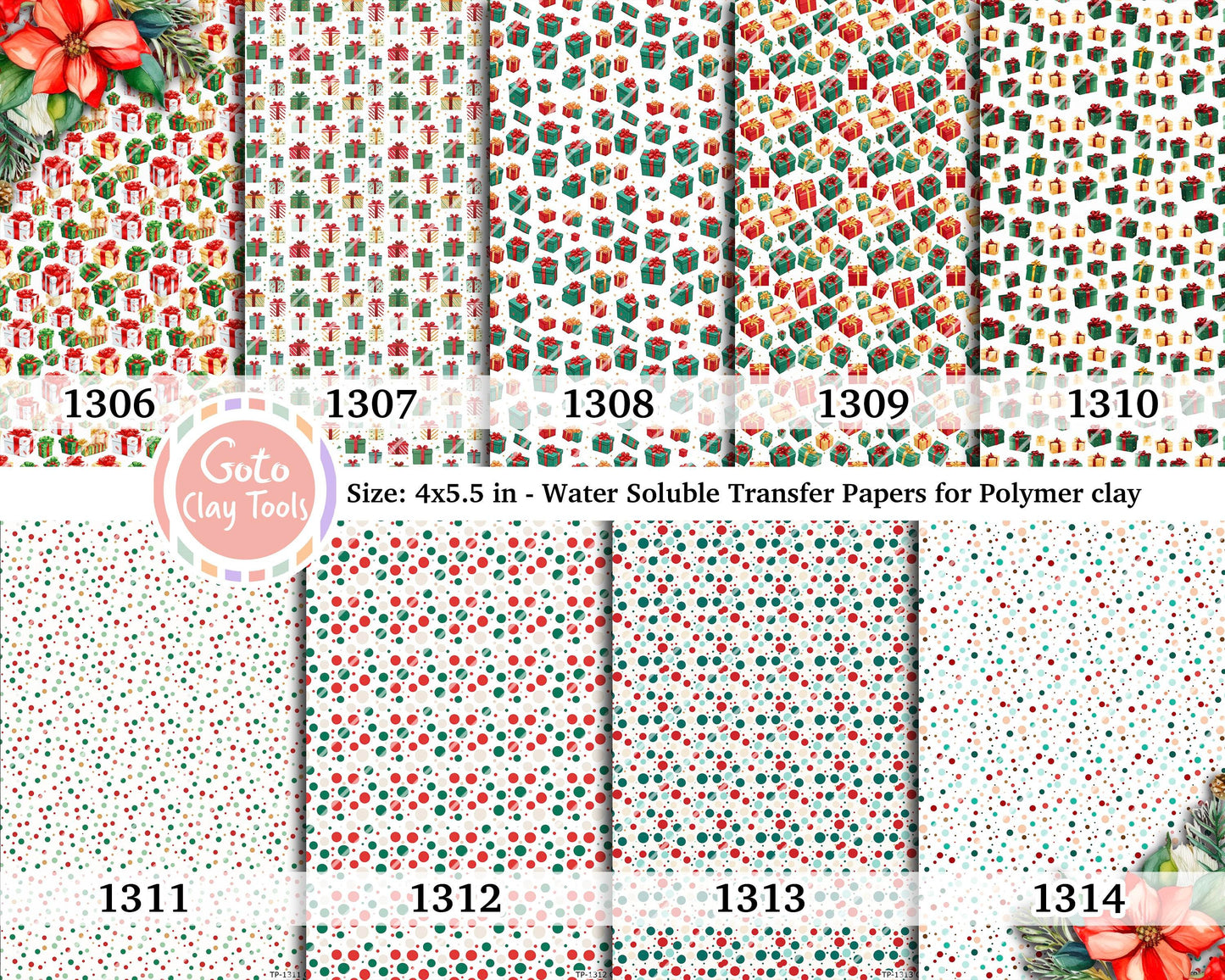 Water soluble Transfer paper for polymer clay, Christmas Gifts, polymer clay image transfers, Clay Transfer sheets