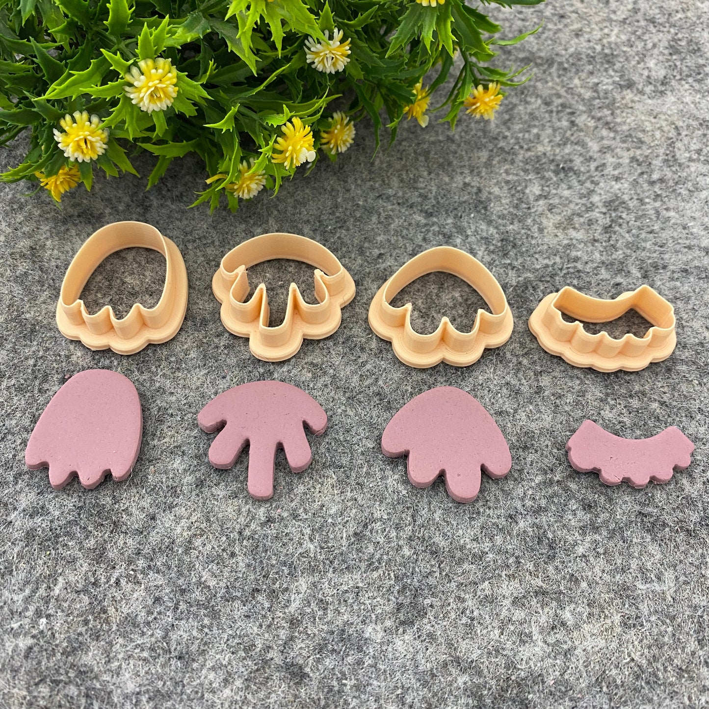 Organic Tulip clay cutter, earring polymer clay cutter, Tulip dangle jewellery cutter, Organic cutter Polymer clay tools #668