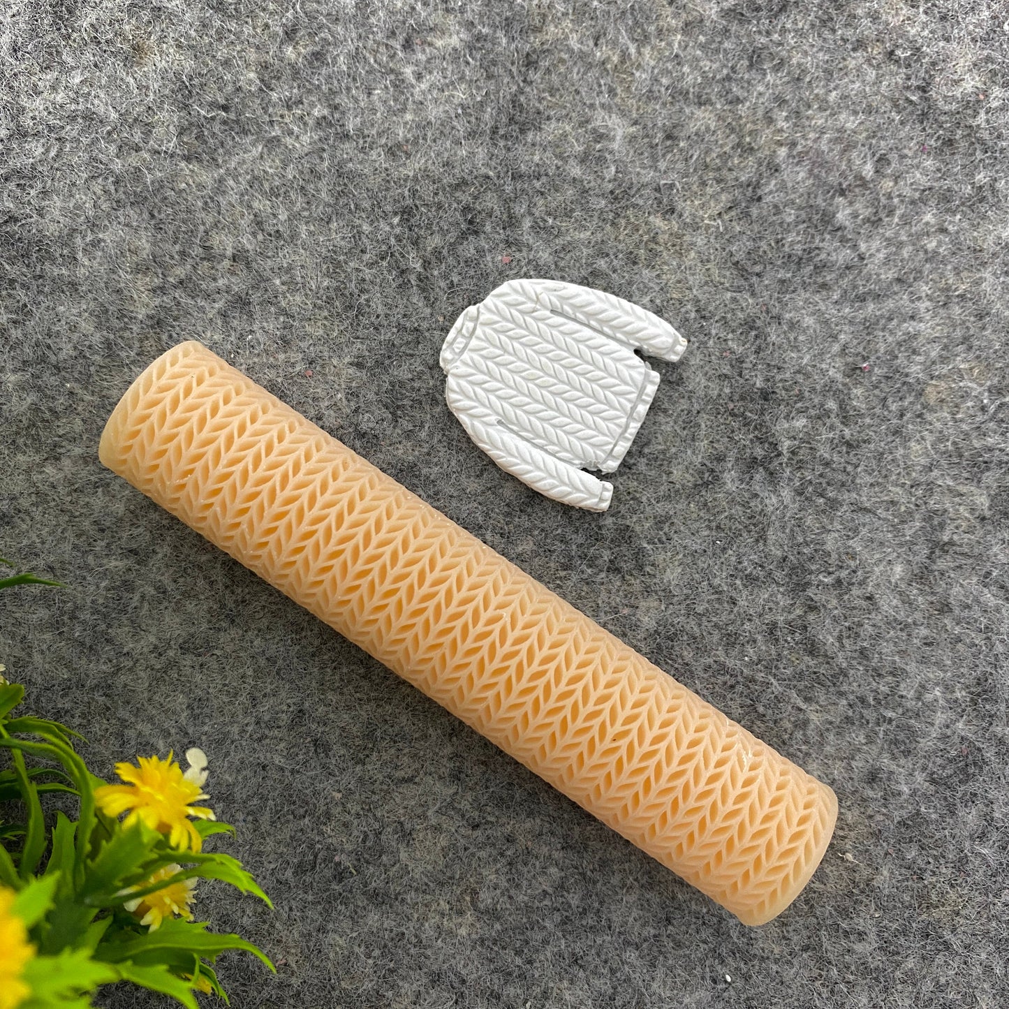 Knit Texture Roller for Polymer Clay, Clay Tools, Diy Earrings, Knit Sweater Patterned Polymer Clay Roller, Christmas roller #112