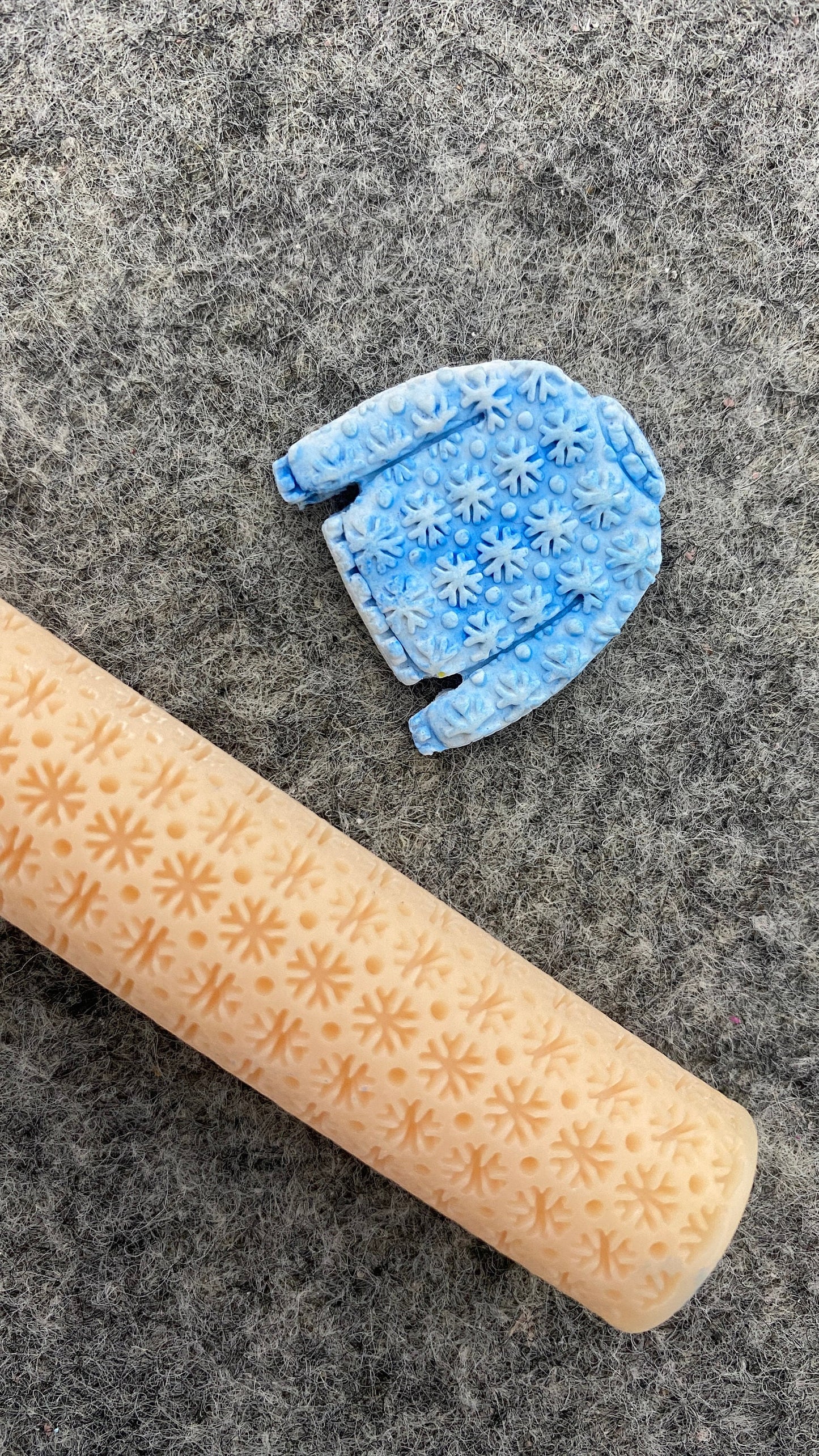 Snowflakes Texture Roller for Polymer Clay, Clay Tools, Diy Earrings, Knit Sweater Patterned Polymer Clay Roller, Christmas roller #111