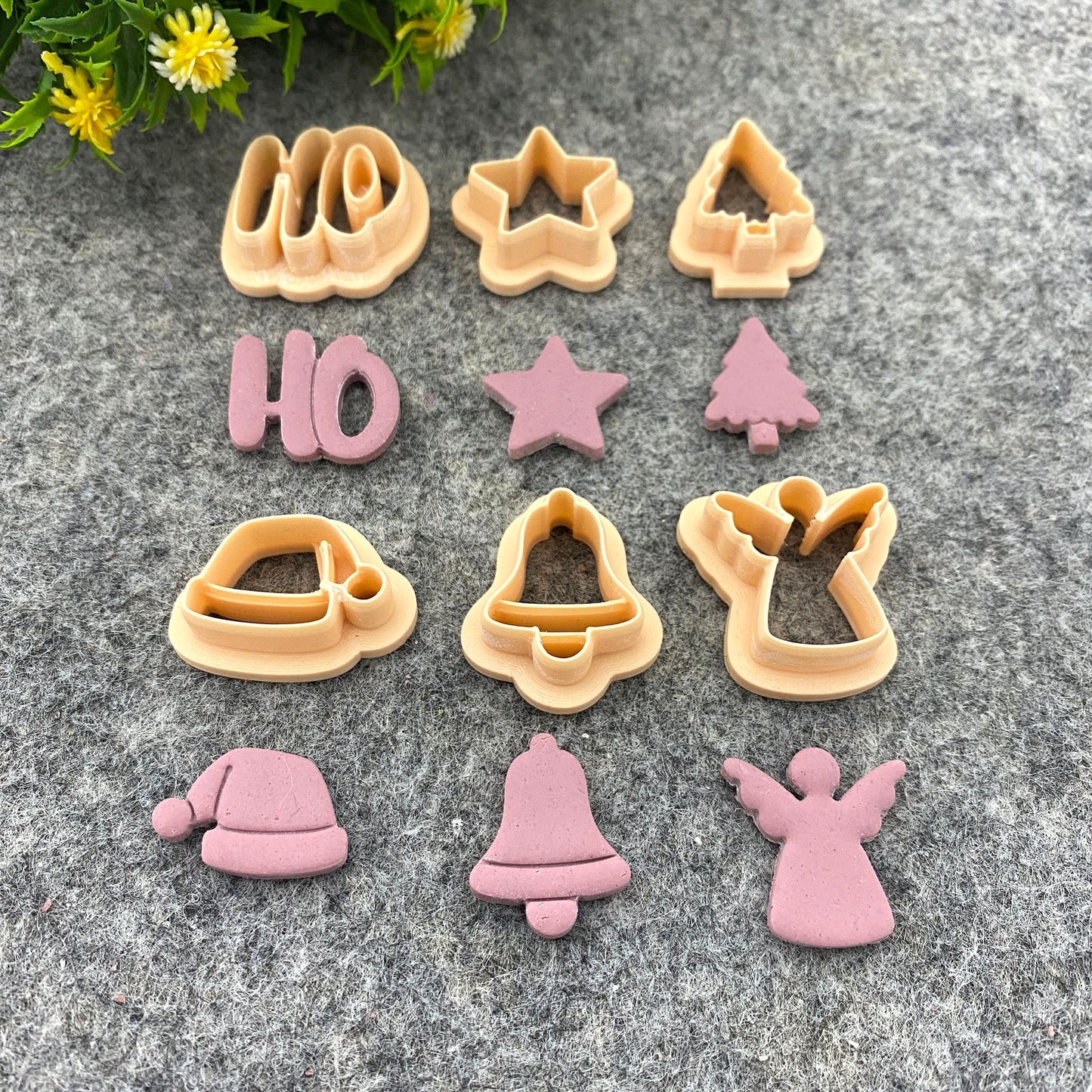 Christmas Clay cutters, Polymer Clay Cutters for Christmas | Winter Holiday Clay Earring Cutters | HO, Star, Xmas tree, Cap, Bell, Angel#676