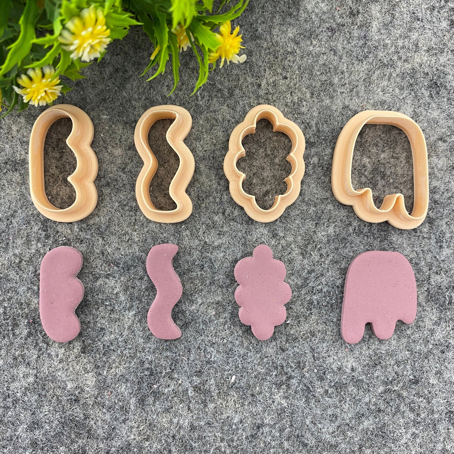 Organic wiggly clay cutter, earring polymer clay cutter, Tulip dangle jewellery cutter, Organic cutter Polymer clay tools #659