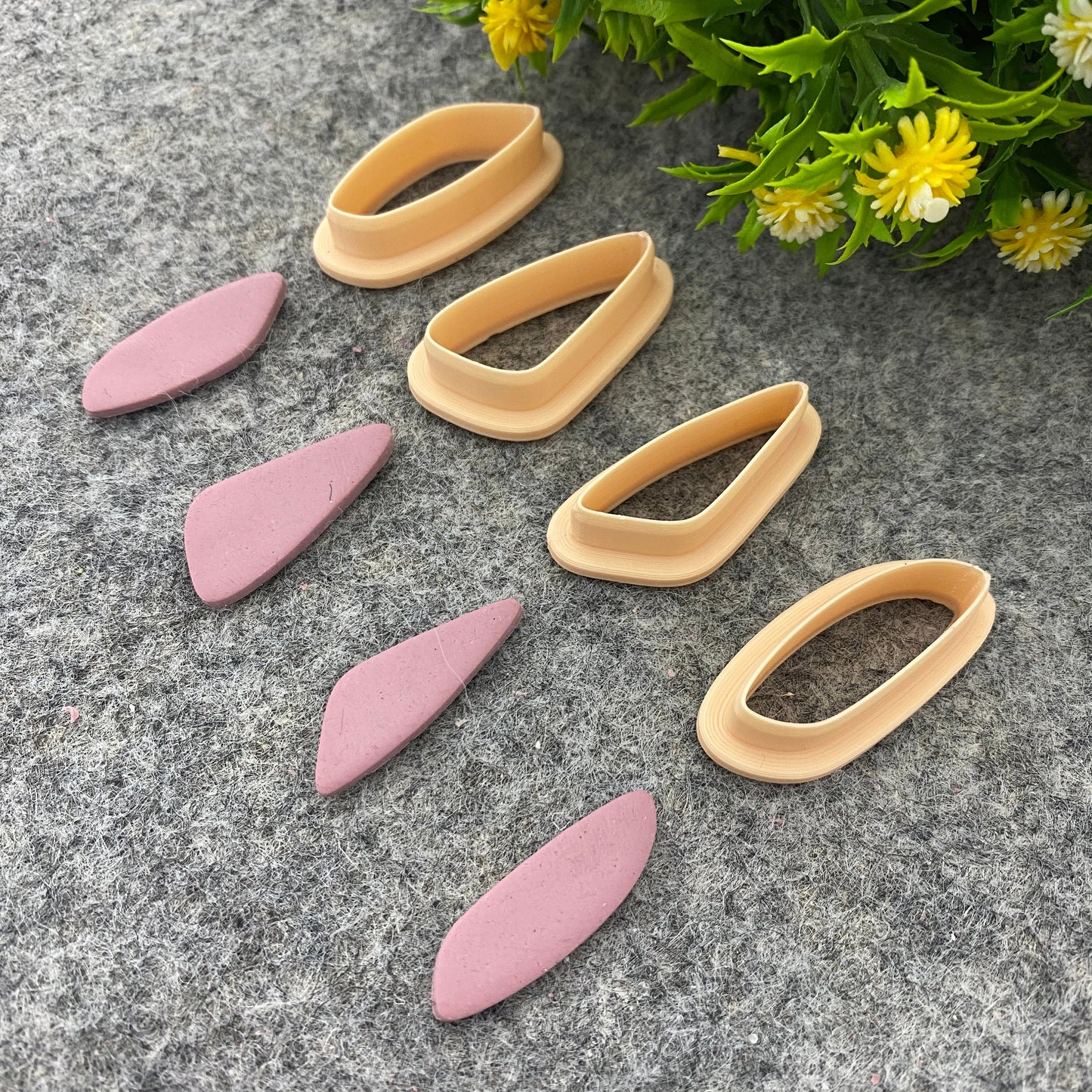 Organic Dangle clay cutter, earring polymer clay cutter, Triangle shape, dangle jewellery cutter, Organic cutter Polymer clay tools #662
