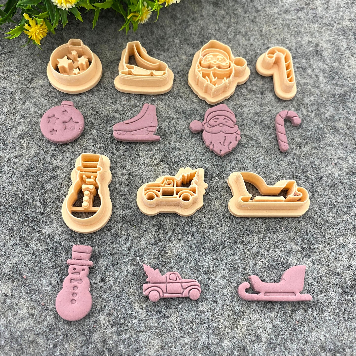 Christmas Clay cutters, Polymer Clay Cutters for Christmas | Winter Holiday Clay Earring Cutters | Santa face, Snowman, Christmas Ornament