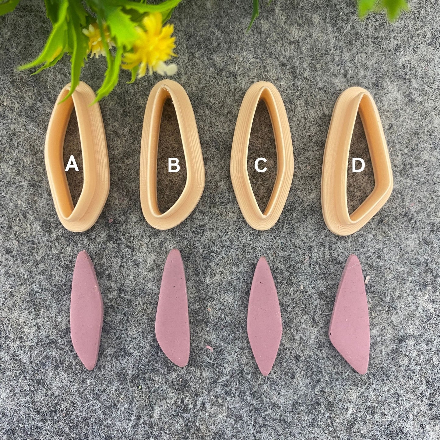 Organic shape dangle clay cutter, earring polymer clay cutter, long dangle jewellery cutter, Organic cutter Polymer clay tools #664