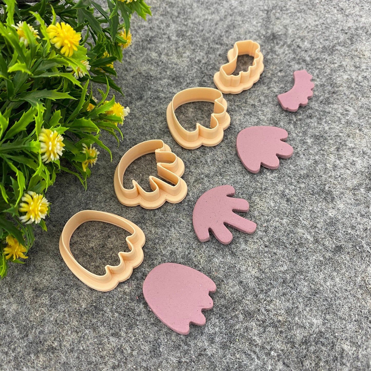 Organic Tulip clay cutter, earring polymer clay cutter, Tulip dangle jewellery cutter, Organic cutter Polymer clay tools #668
