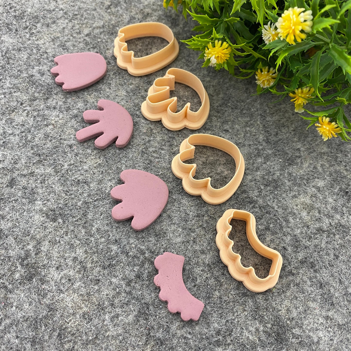 Organic Tulip clay cutter, earring polymer clay cutter, Tulip dangle jewellery cutter, Organic cutter Polymer clay tools #668