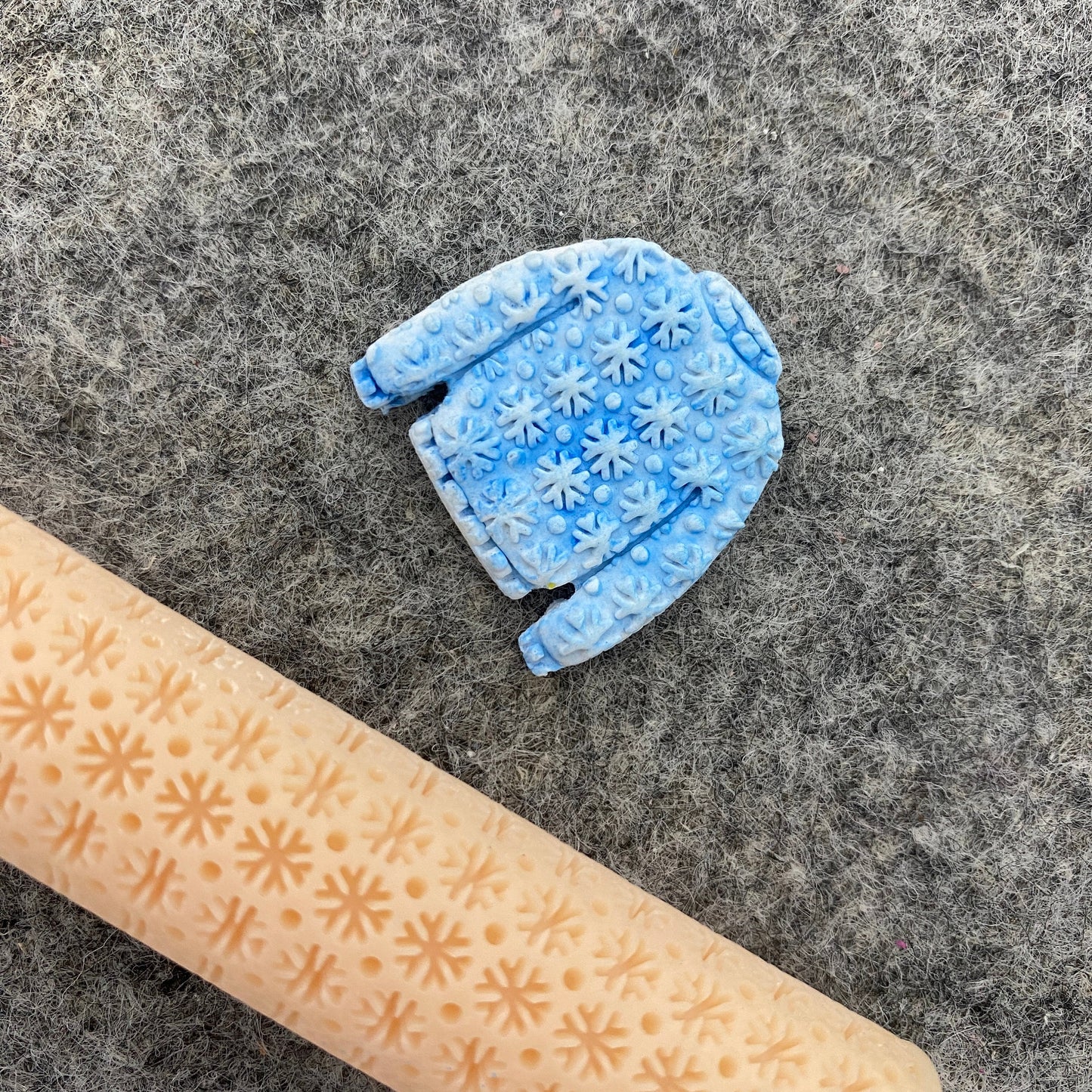 Snowflakes Texture Roller for Polymer Clay, Clay Tools, Diy Earrings, Knit Sweater Patterned Polymer Clay Roller, Christmas roller #111