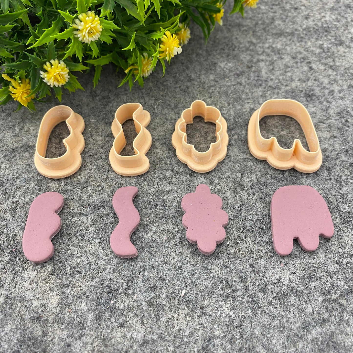 Organic wiggly clay cutter, earring polymer clay cutter, Tulip dangle jewellery cutter, Organic cutter Polymer clay tools #659