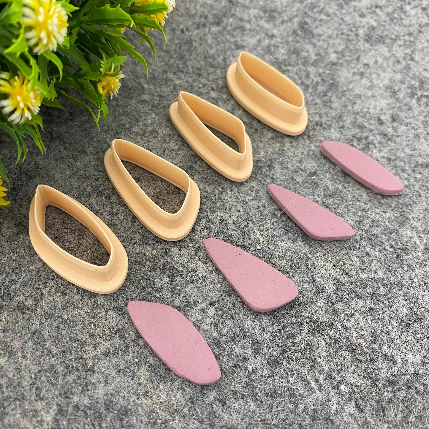 Organic Dangle clay cutter, earring polymer clay cutter, Triangle shape, dangle jewellery cutter, Organic cutter Polymer clay tools #662