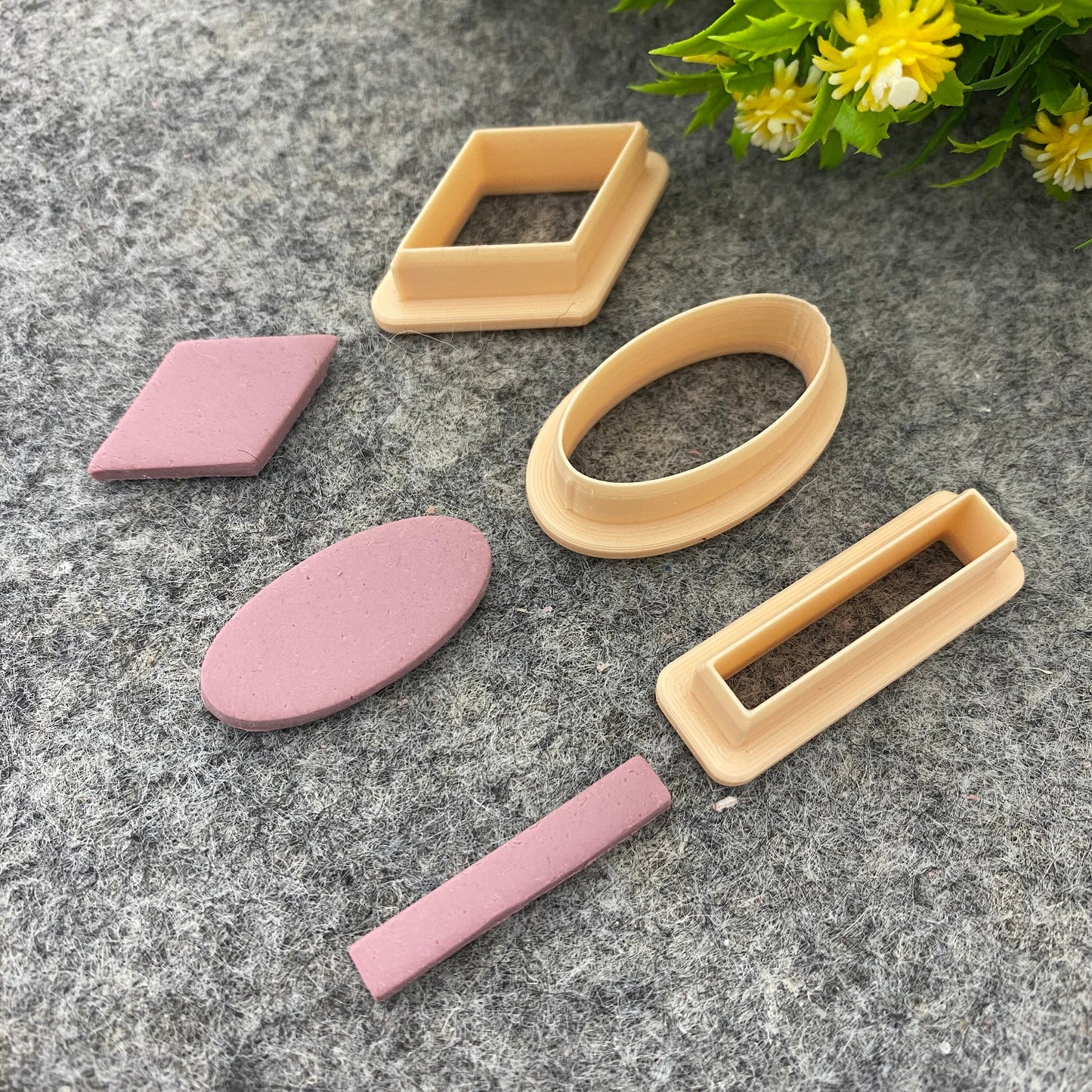 Diamond clay cutter, earring polymer clay cutter, Oval shape, Thin Rectangle jewellery cutter, Organic cutter Polymer clay tools #666