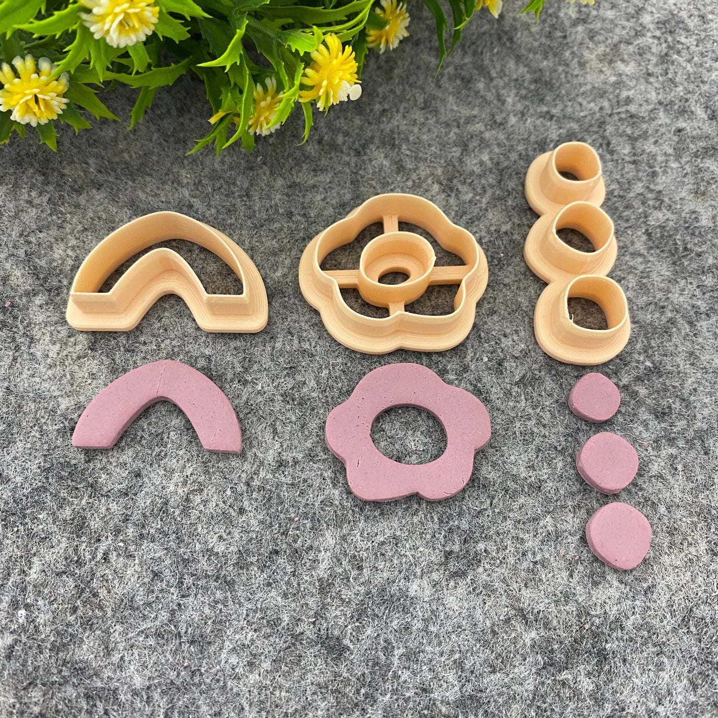 Arch clay cutter, earring polymer clay cutter, Flower shape, Three Circles jewellery cutter, Organic cutter Polymer clay tools #671