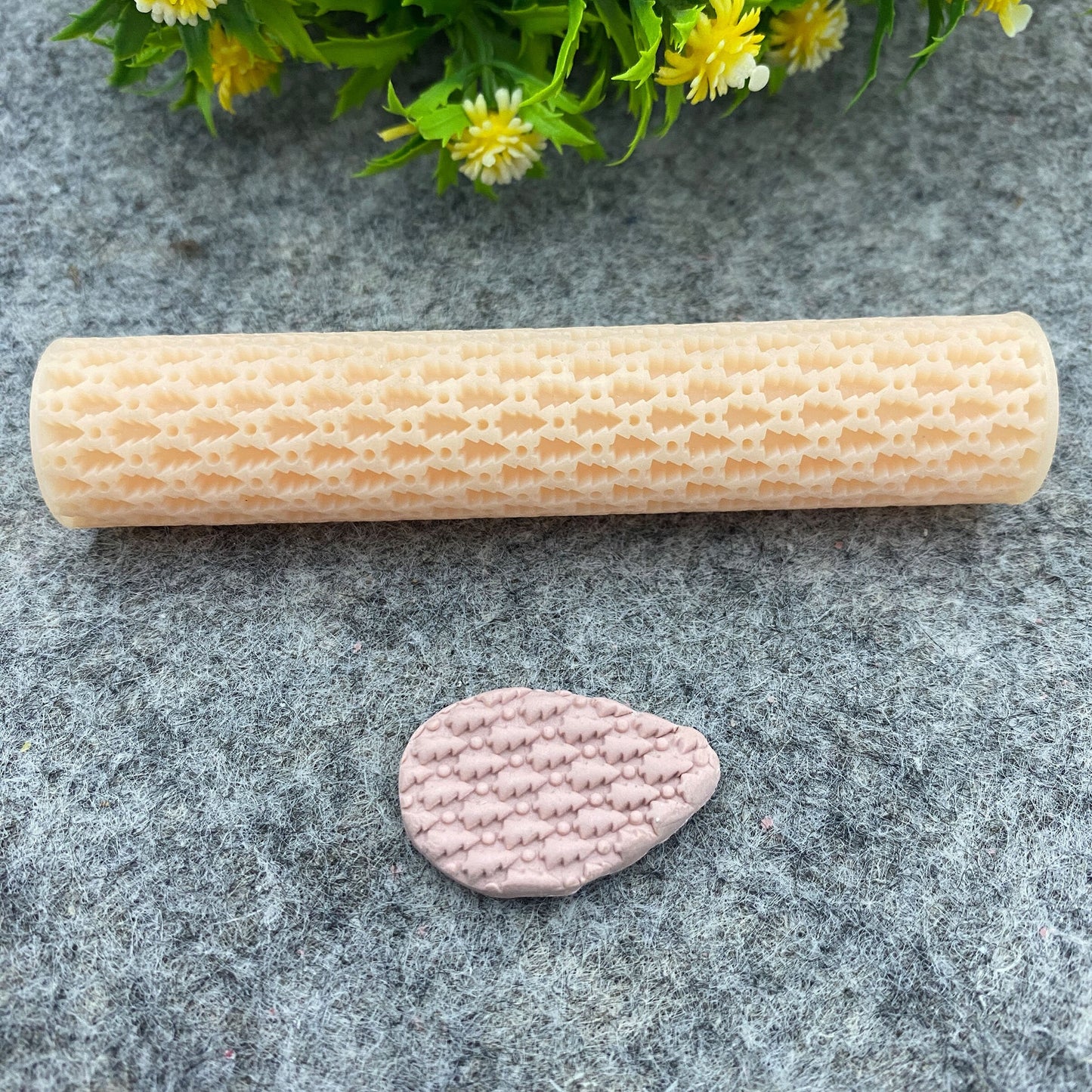 Christmas Trees Texture Roller for Polymer Clay, Clay Tools, Diy Earrings, Xmas Tree Patterned Polymer Clay Roller, Christmas roller #110