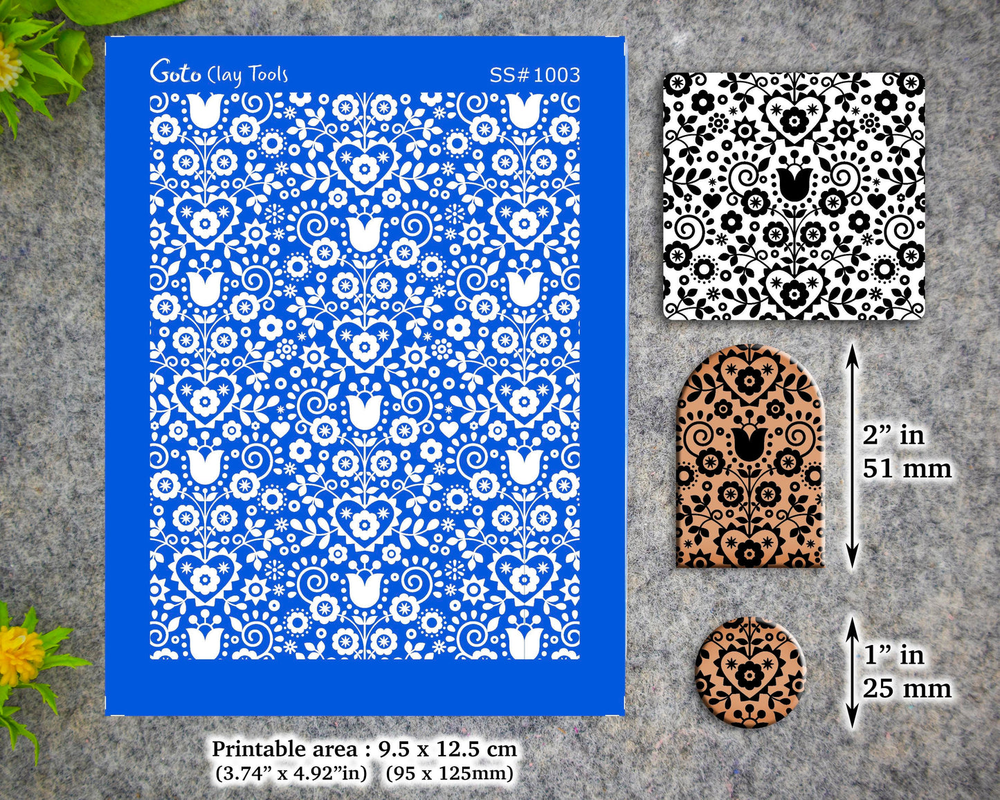 Scandinavian Valentine Silkscreen for Polymer Clay Earring making, Clay Stencils, Clay Earring Silkscreen, Polymer Clay Supplies  SS#1003