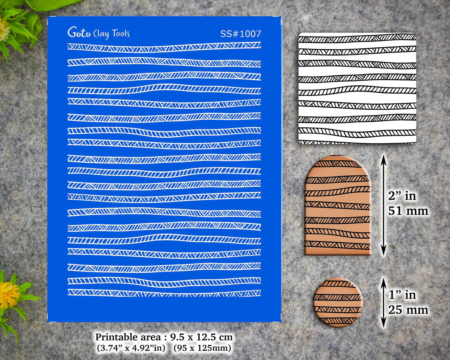 Tribal stripes Silkscreen for Polymer Clay Earring making, Clay Stencils, Clay Earring Silkscreen, Polymer Clay Supplies  SS#1007