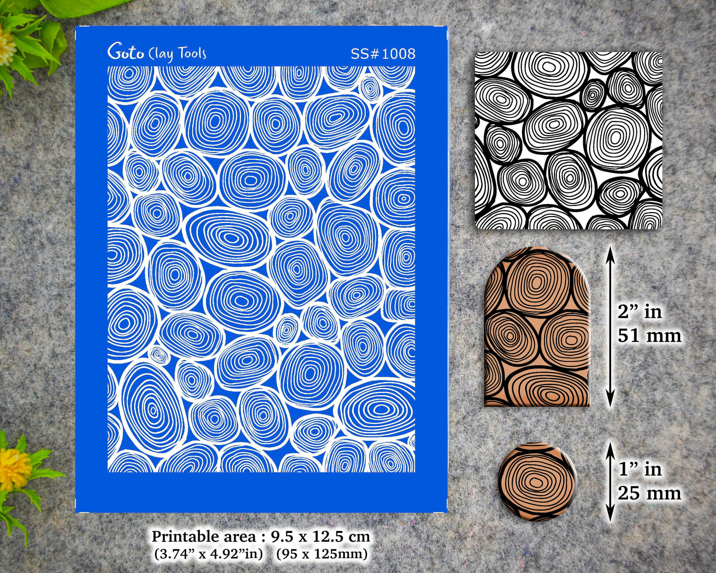 Circle contour Silkscreen for Polymer Clay Earring making, Clay Stencils, Clay Earring Silkscreen, Polymer Clay Supplies  SS#1008