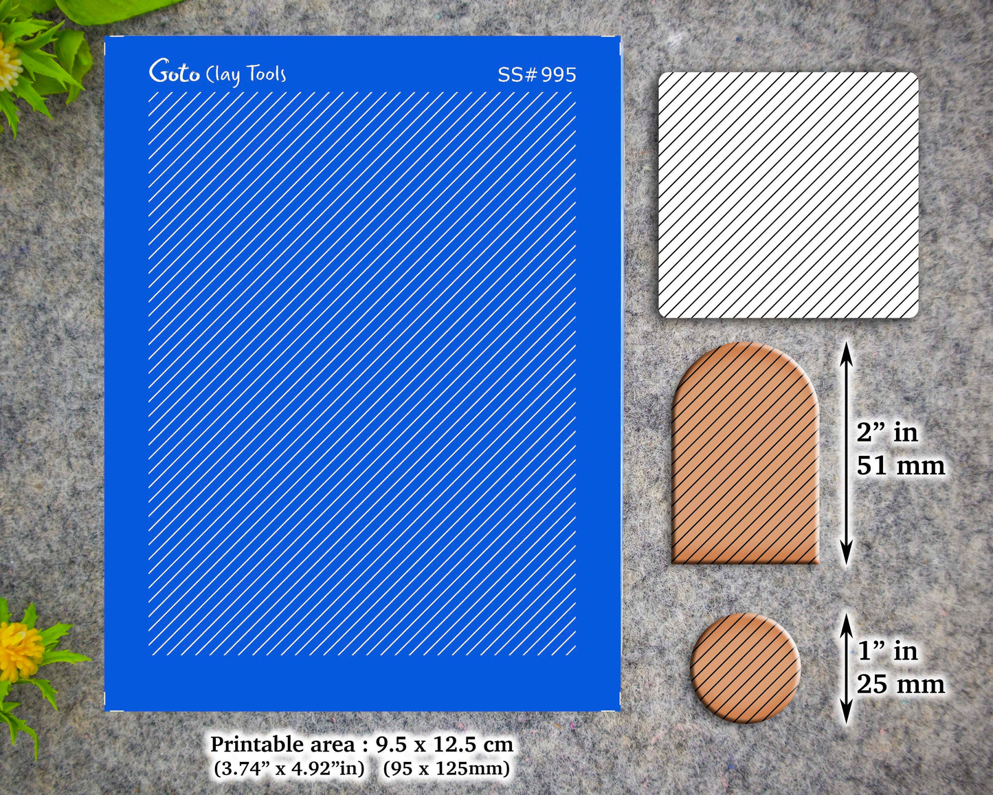 Diagonal lines Silkscreen for Polymer Clay Earring making, Clay Stencils, Clay Earring Silkscreen, Polymer Clay Supplies SS#995