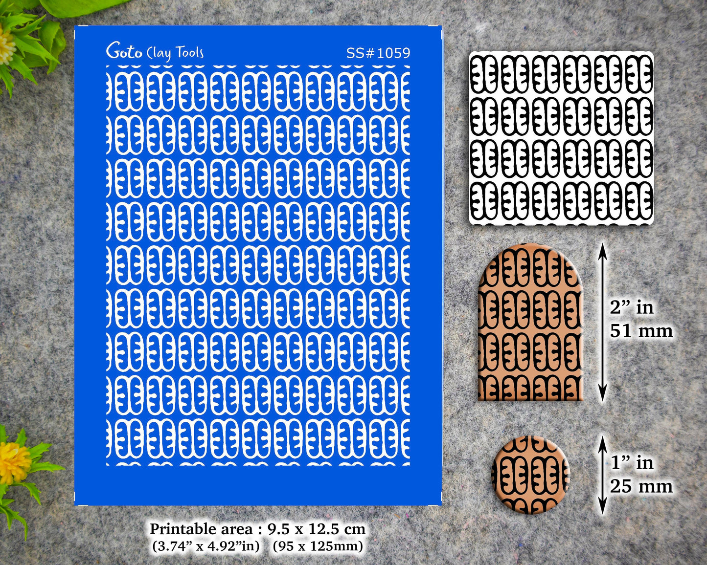 African Style Silkscreen for Polymer Clay Earring making, Clay Stencils, Clay Earring Silkscreen, Polymer Clay Supplies SS#1059