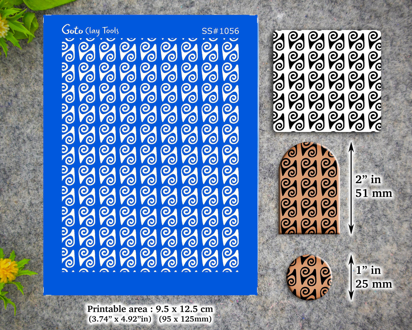 African Style Silkscreen for Polymer Clay Earring making, Clay Stencils, Clay Earring Silkscreen, Polymer Clay Supplies SS#1056
