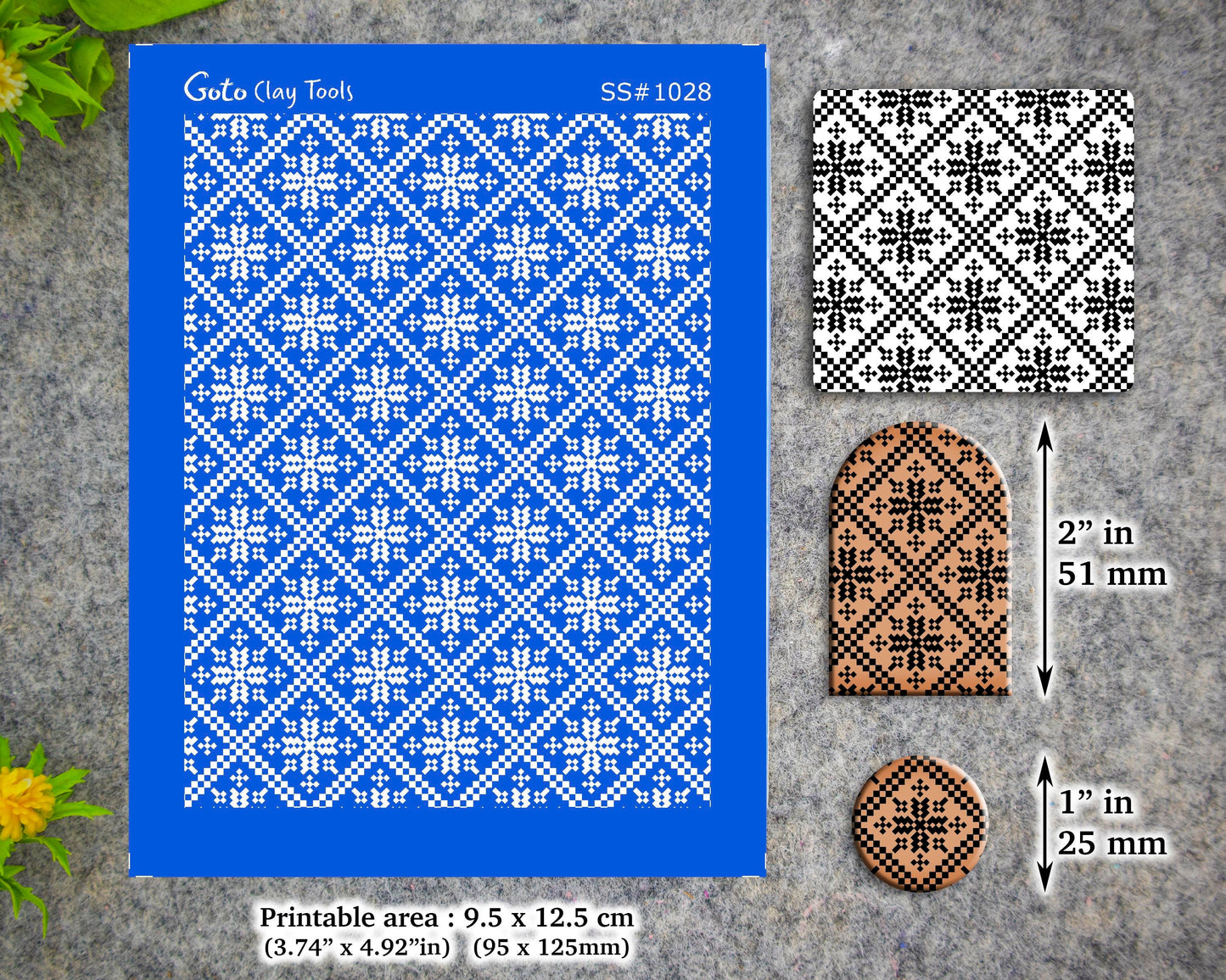 Christmas knit Silkscreen for Polymer Clay Earring making, Clay Stencils, Clay Earring Silkscreen, Polymer Clay Supplies  SS#1028