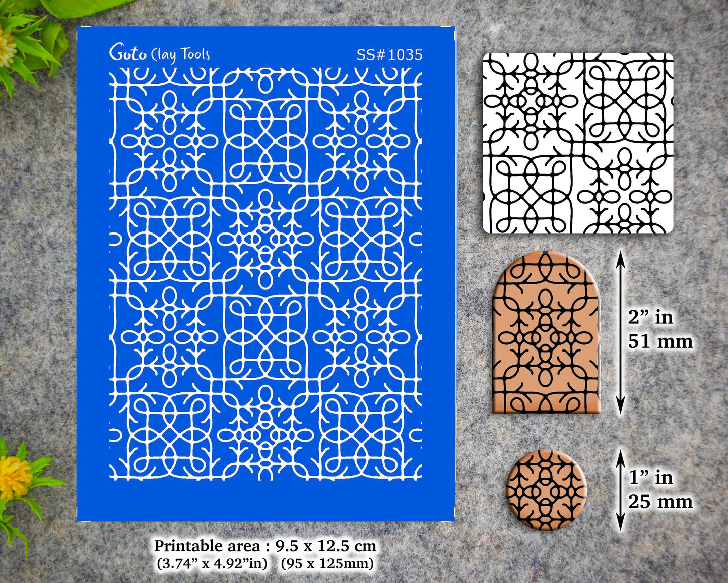Geometric Silkscreen for Polymer Clay Earring making, Clay Stencils, Clay Earring Silkscreen, Polymer Clay Supplies  SS#1035