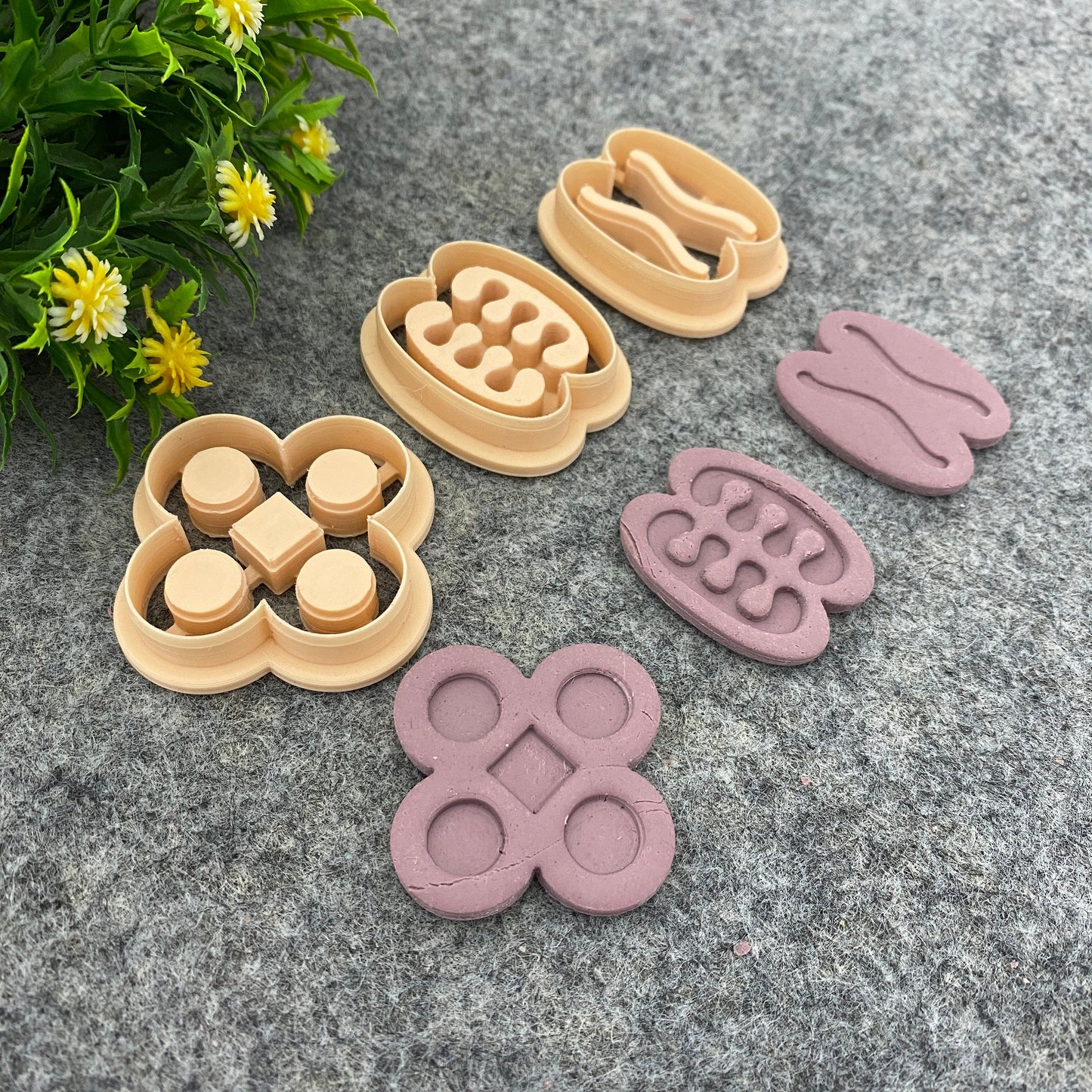Adinkra symbol clay cutters, polymer clay cutter for earring making, African style clay cutters, Tribal cutters 687-Set-2