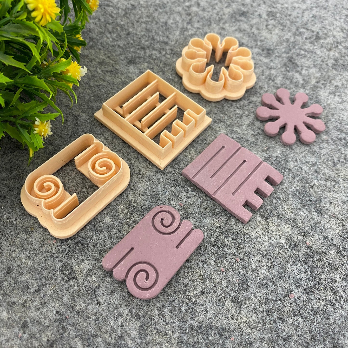 Adinkra symbol clay cutters, polymer clay cutter for earring making, African style clay cutters, Tribal cutters 687-Set-3