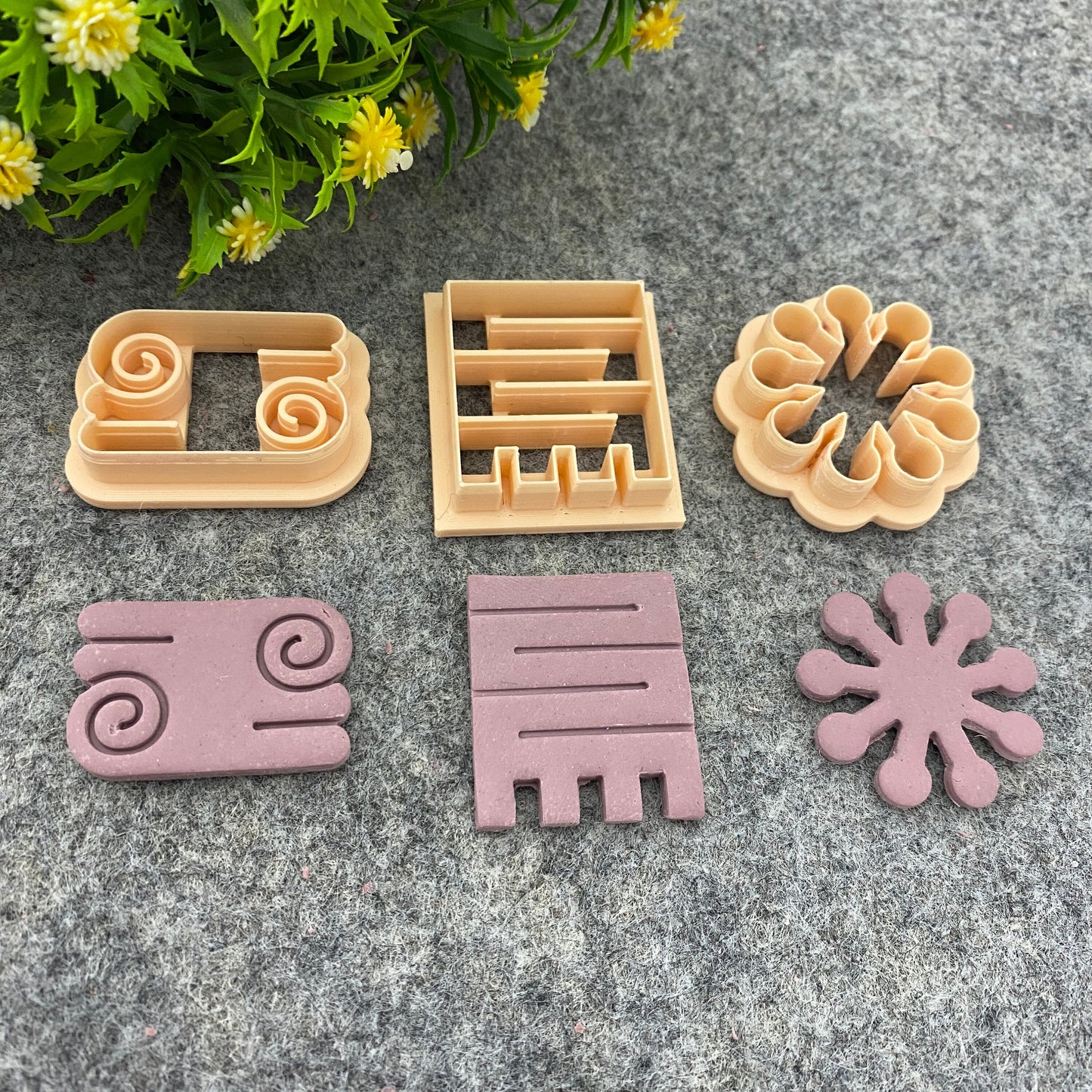 Adinkra symbol clay cutters, polymer clay cutter for earring making, African style clay cutters, Tribal cutters 687-Set-3