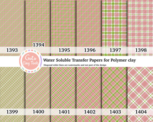 Christmas plaid Water soluble Transfer paper for polymer clay, polymer clay image transfers, magic transfer paper