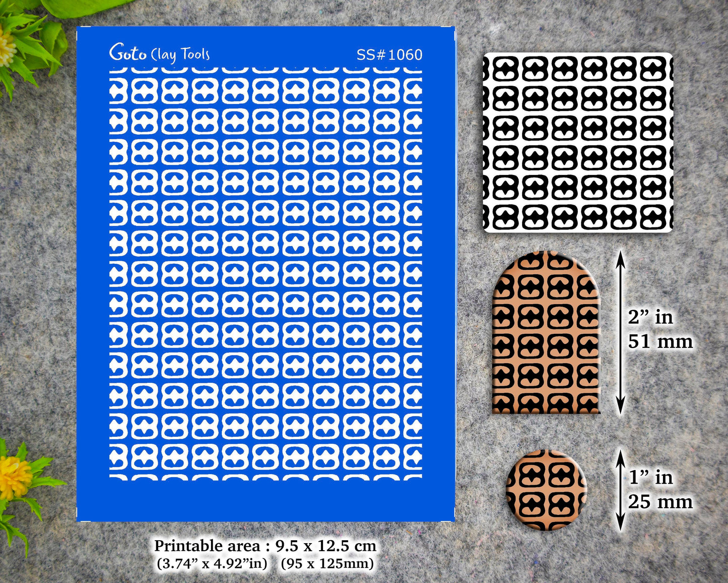 African Style Silkscreen for Polymer Clay Earring making, Clay Stencils, Clay Earring Silkscreen, Polymer Clay Supplies SS#1060