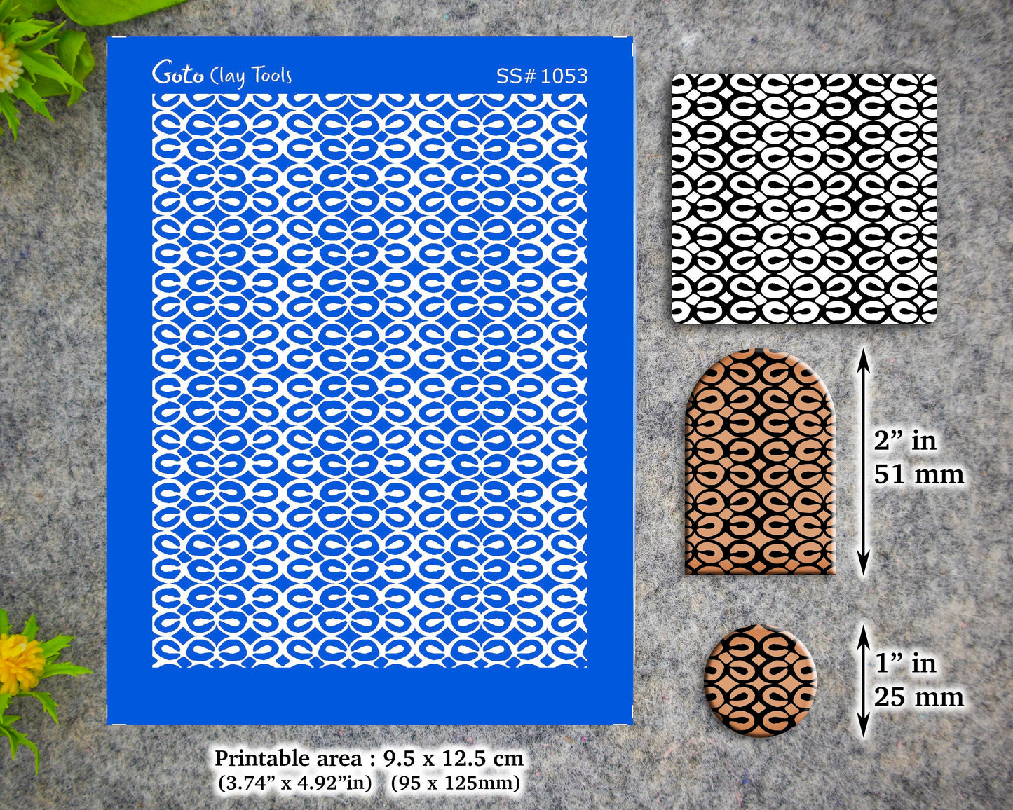 African Style Silkscreen for Polymer Clay Earring making, Clay Stencils, Clay Earring Silkscreen, Polymer Clay Supplies SS#1053