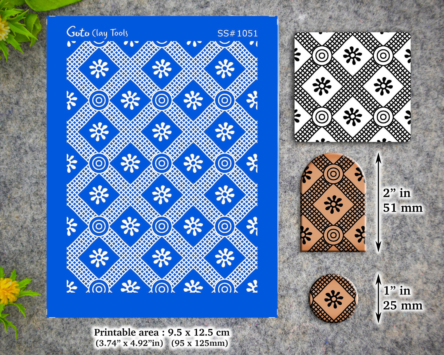 African Style Silkscreen for Polymer Clay Earring making, Clay Stencils, Clay Earring Silkscreen, Polymer Clay Supplies SS#1051