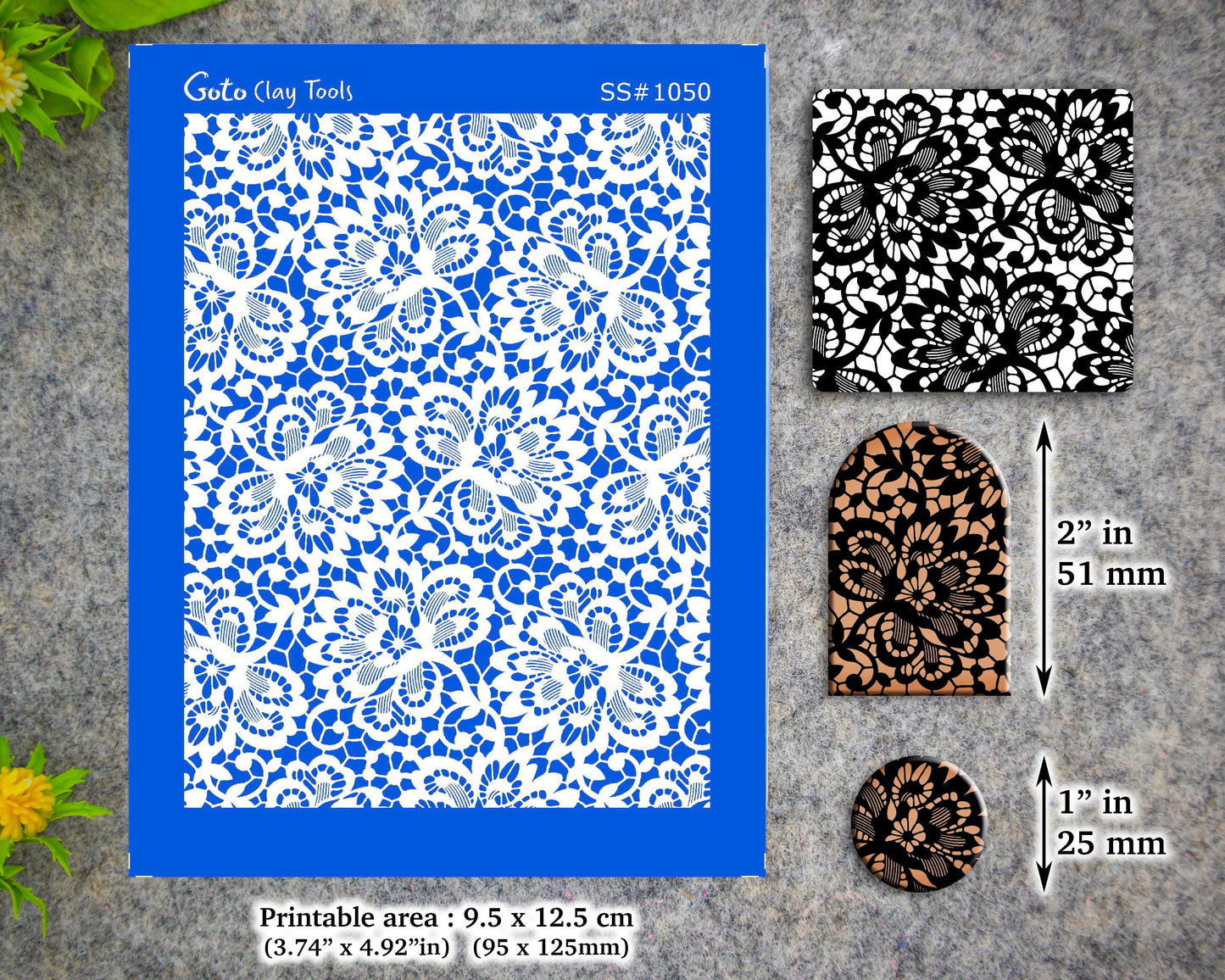 Crochet lace Silkscreen for Polymer Clay Earring making, Clay Stencils, Clay Earring Silkscreen, Polymer Clay Supplies SS#1050