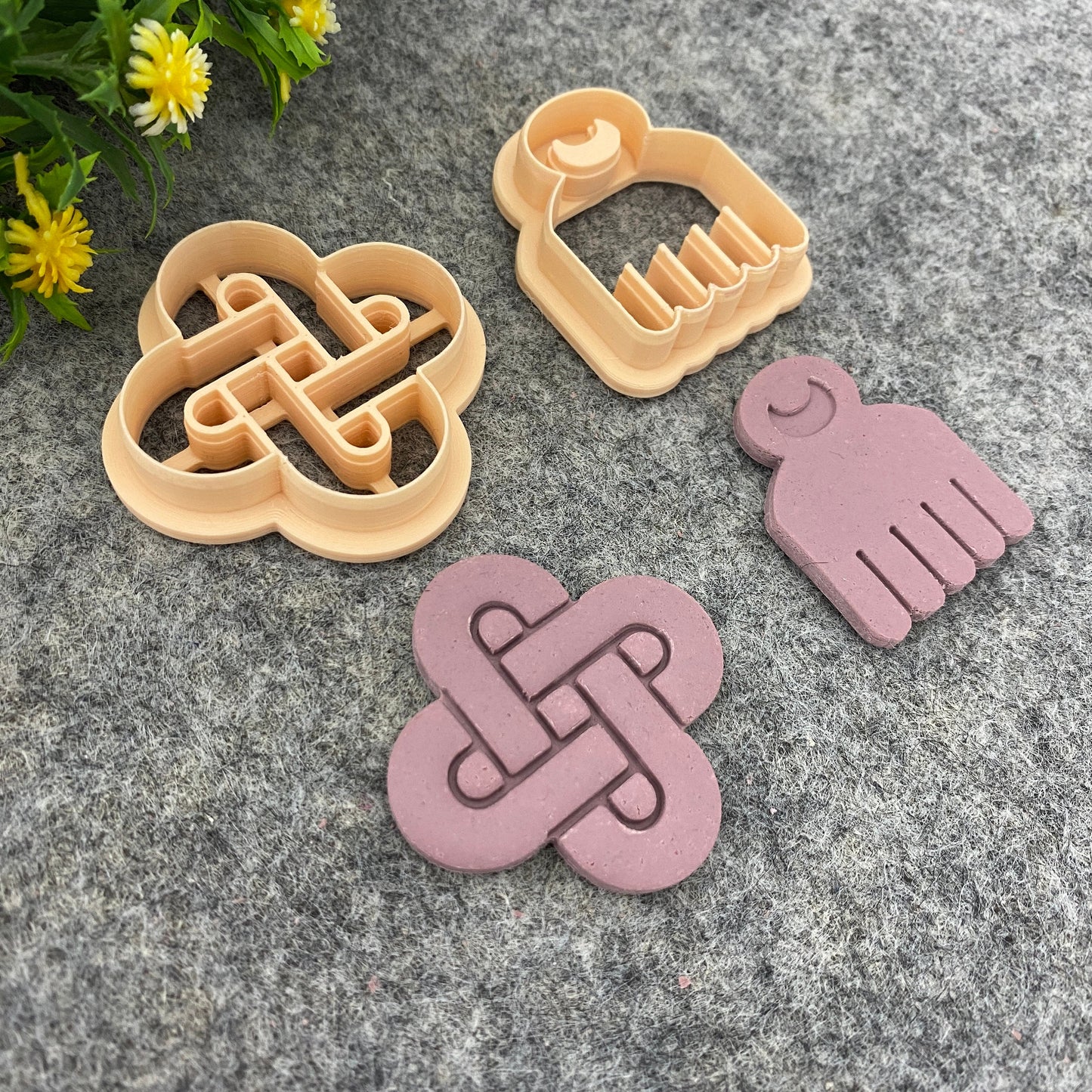 Adinkra symbol clay cutters, polymer clay cutter for earring making, African style clay cutters, Tribal cutters 687-Set-1