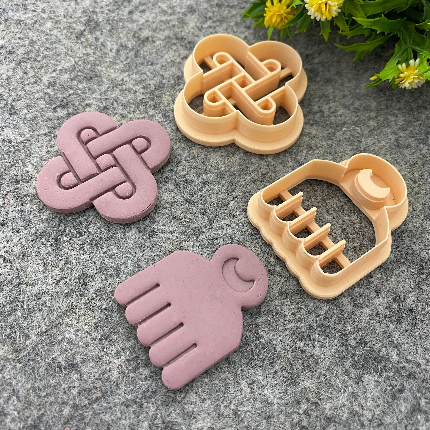 Adinkra symbol clay cutters, polymer clay cutter for earring making, African style clay cutters, Tribal cutters 687-Set-1