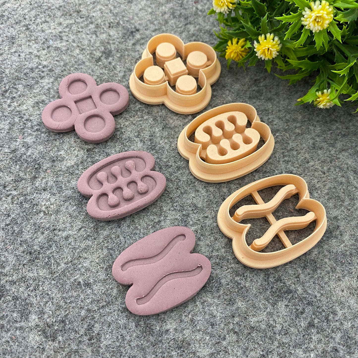 Adinkra symbol clay cutters, polymer clay cutter for earring making, African style clay cutters, Tribal cutters 687-Set-2