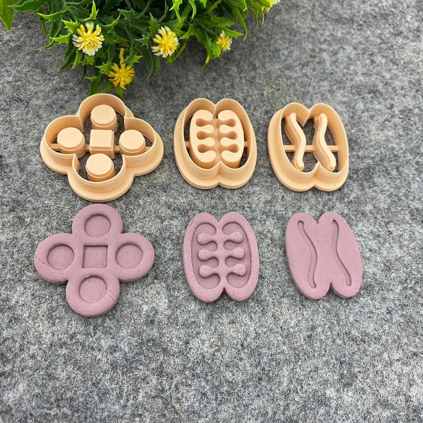 Adinkra symbol clay cutters, polymer clay cutter for earring making, African style clay cutters, Tribal cutters 687-Set-2