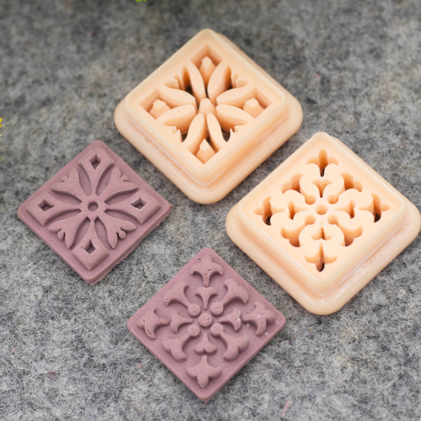 Symmetrical embossed clay cutter, polymer clay cutter for earring making #686-SET-1