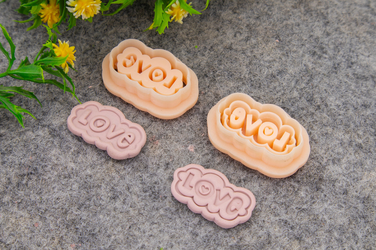 Valentine love cloud embossed clay cutter, polymer clay cutter for earring making #697