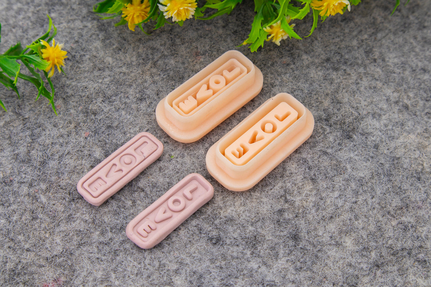 Valentine love embossed clay cutter, polymer clay cutter for earring making #694