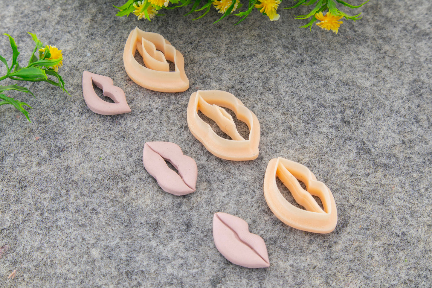 Valentine love lips, love kiss embossed clay cutter, polymer clay cutter for earring making #692