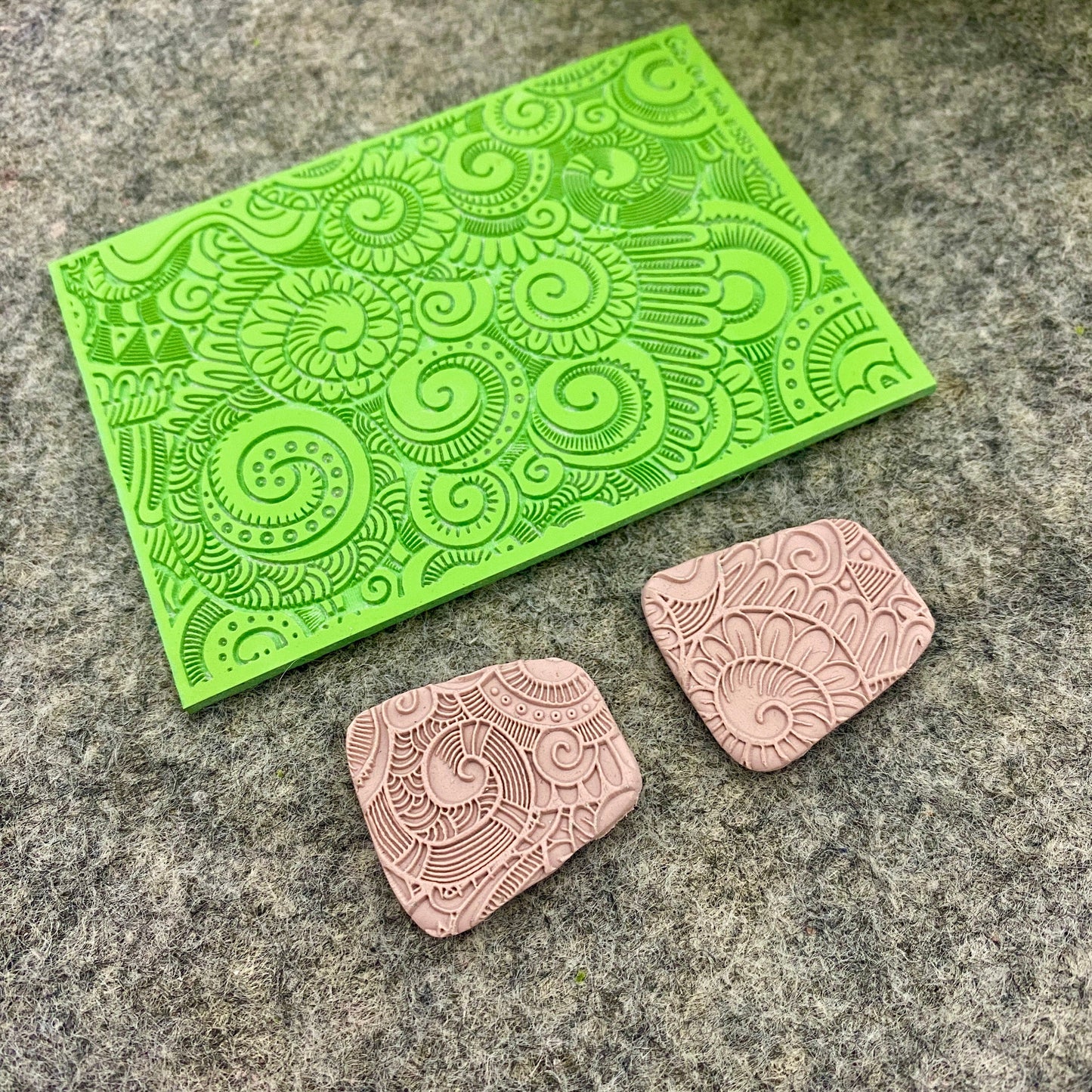 Detailed Doodle Texture mat for polymer clay, Polymer Clay Rubber Texture mat, Texture Tile mats, Rubber Texture Sheet #585