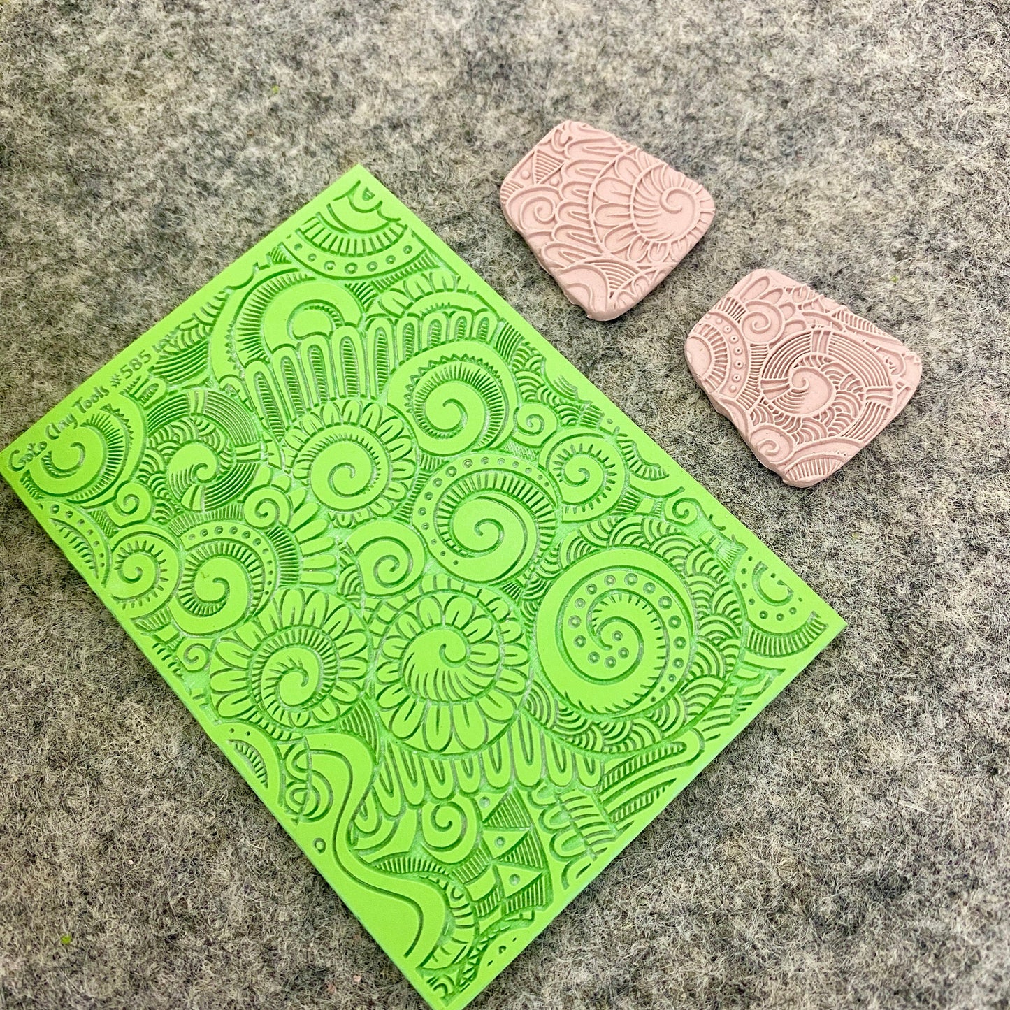 Detailed Doodle Texture mat for polymer clay, Polymer Clay Rubber Texture mat, Texture Tile mats, Rubber Texture Sheet #585