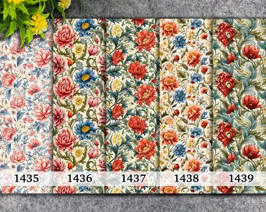 Water soluble Transfer paper for polymer clay, Vintage floral pattern transfer paper, polymer clay image transfers, magic transfer paper