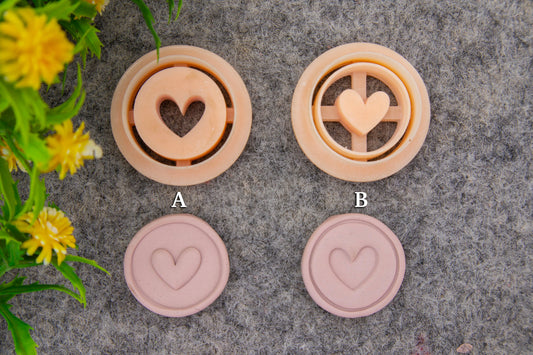 Valentine heart embossed clay cutter, polymer clay cutter for earring making #695