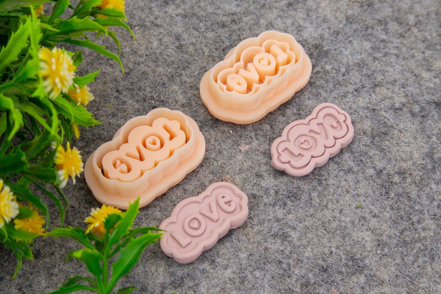 Valentine love cloud embossed clay cutter, polymer clay cutter for earring making #697