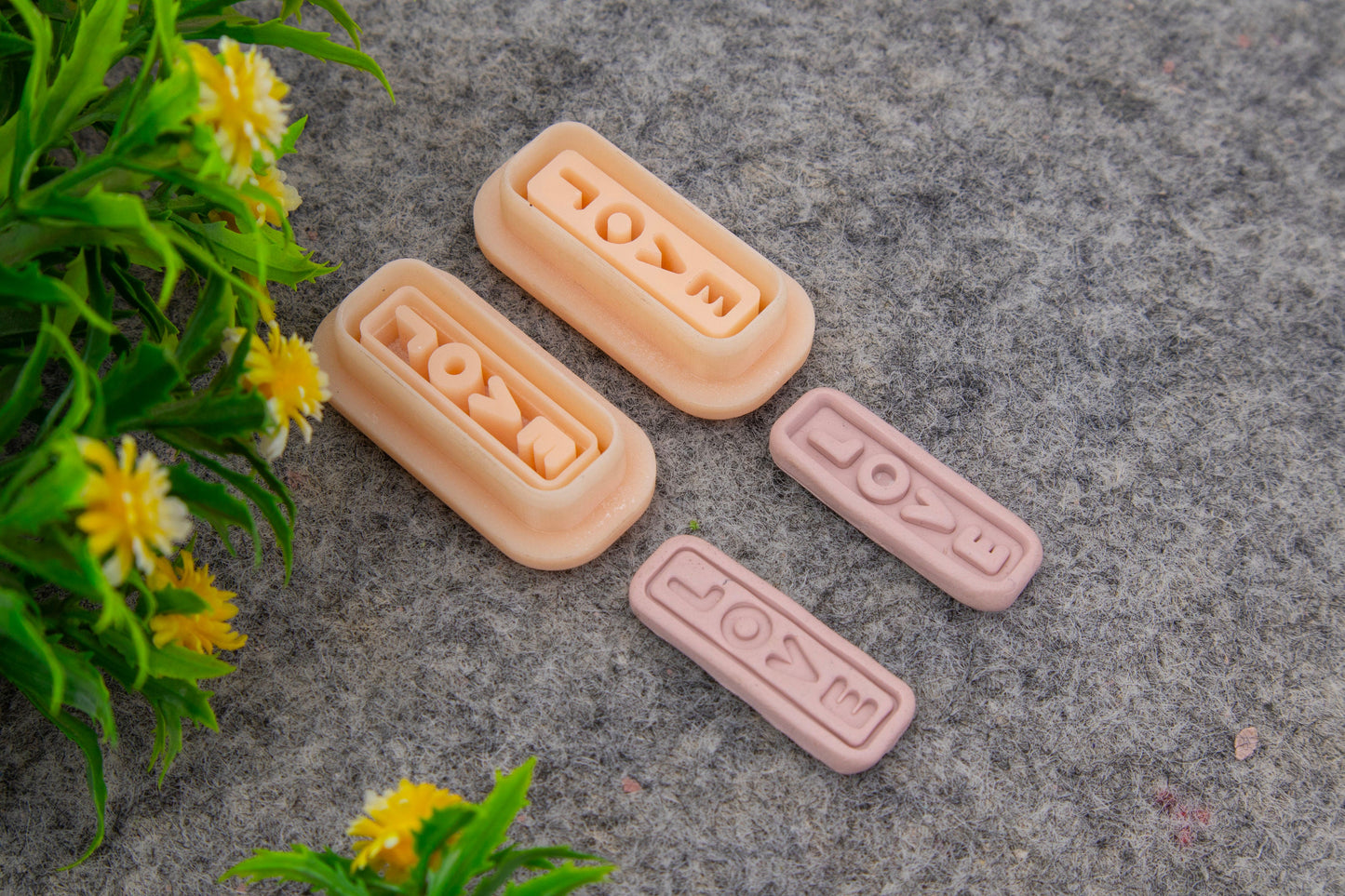 Valentine love embossed clay cutter, polymer clay cutter for earring making #694
